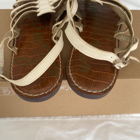 Sam Edelman White Strap Flat Sandals Women Size 8.5 - Picture 3 of 8